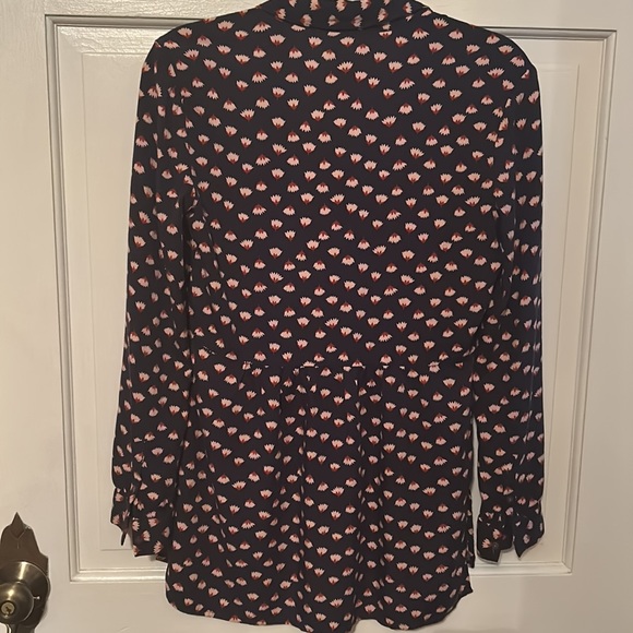 Boden Navy Blue and Pink Print Blouse - Picture 5 of 7